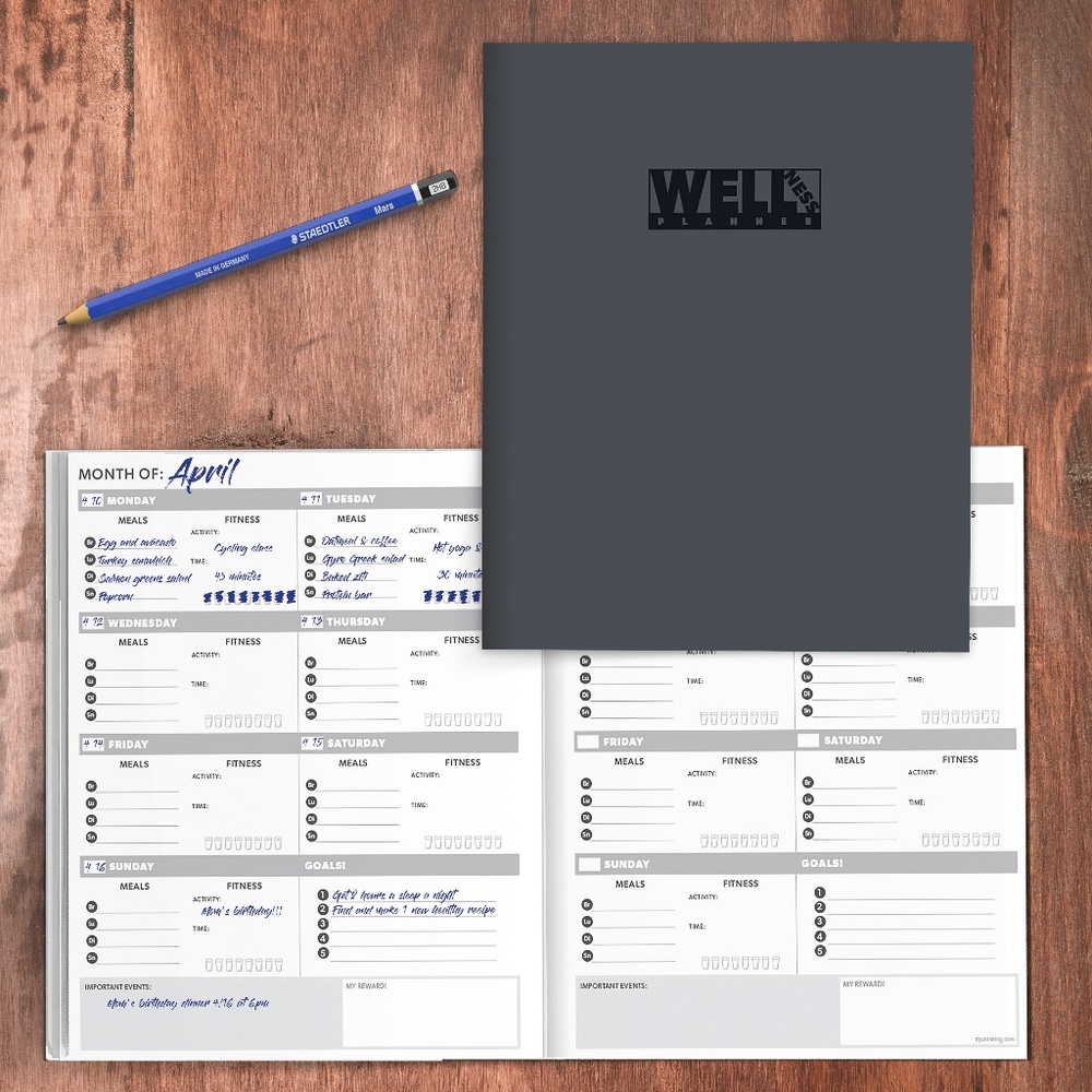 Food + Fitness Wellness Tracker Book